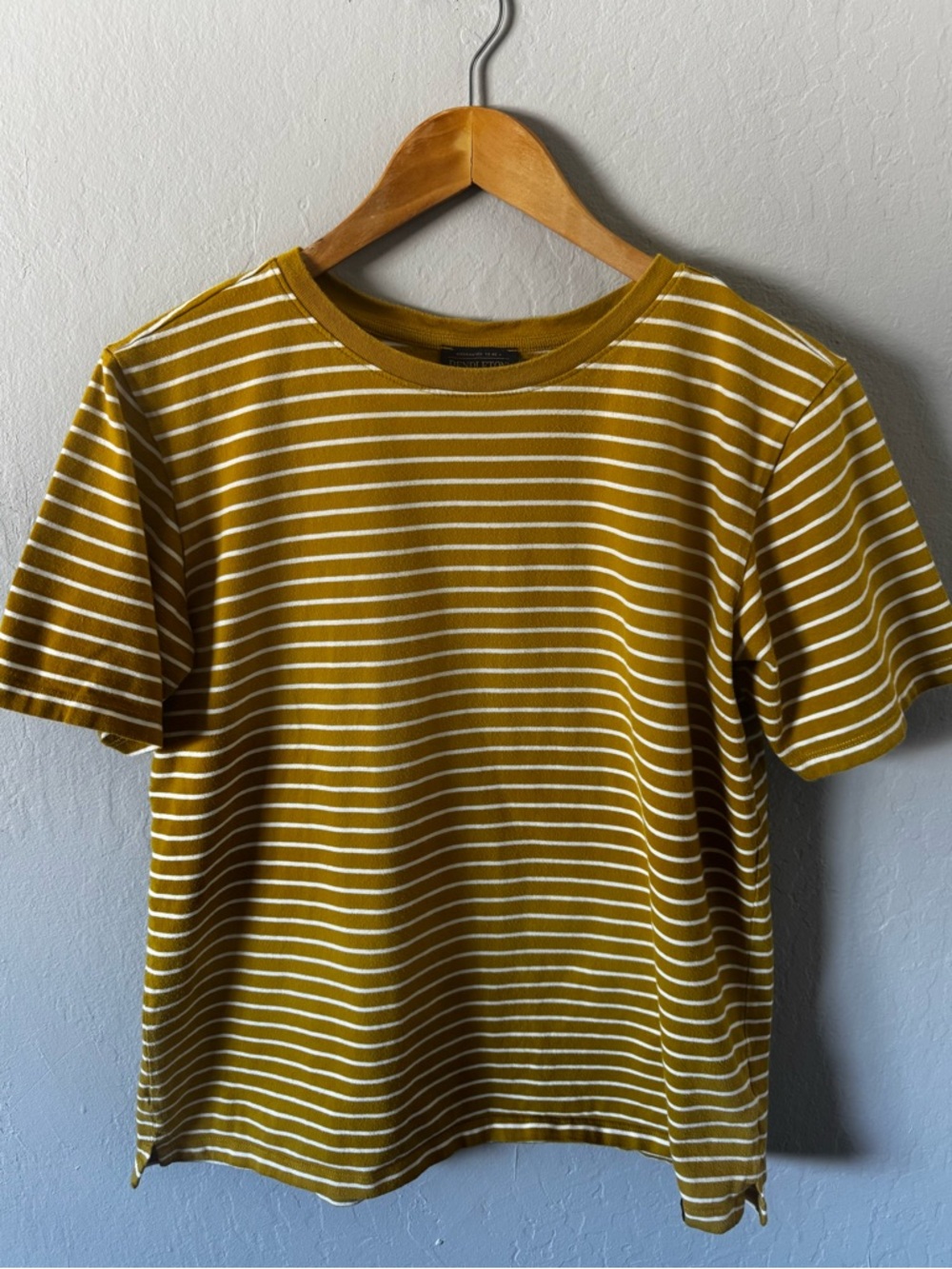 Pendleton Deschutes Women's Mustard Yellow & White Striped Short Sleeve Tee